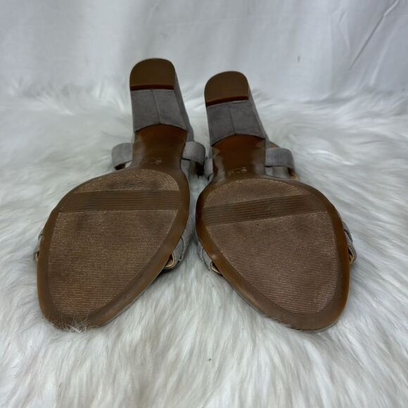 Naturalizer Bristol 2 Taupe Block Heel Chain Detail Heels Sz 8 - Picture 7 of 7